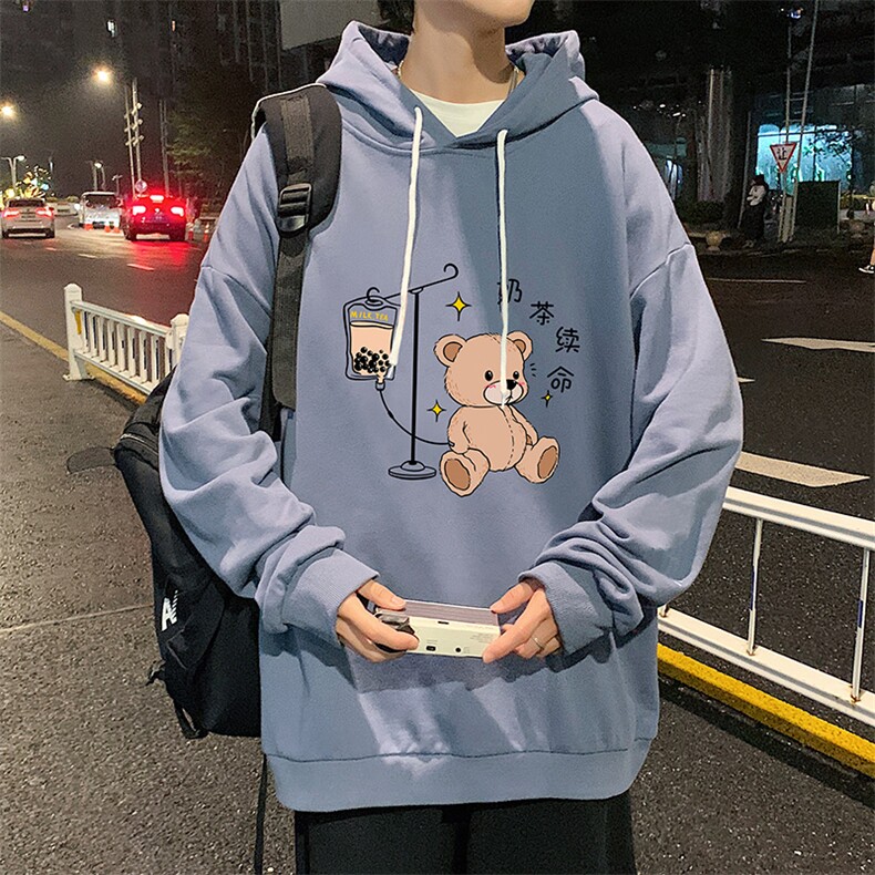 WY2194-P35加绒款-P40纯棉连帽卫衣男大码运动帽衫宽松薄外套男,男装卫衣,电商A040