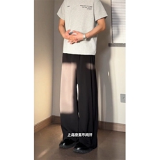 现货冰丝裤男美式凉爽垂坠感痞帅感休闲裤阔腿拖地513CK08P35，男装休闲裤，星座513