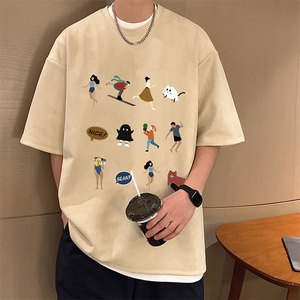 麂皮绒短袖t恤男大码半袖男 JD82303-P25图片