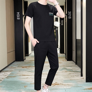 夏季男短袖t恤休闲套装潮牌潮流一套搭配帅气青少年衣服TZ67-P45图片
