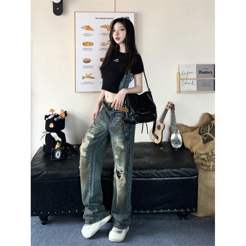 【网图】美式高街复古破洞牛仔裤男水洗做旧裤子NZ010CC-特P55,男装牛仔裤,星座1007（原301D）