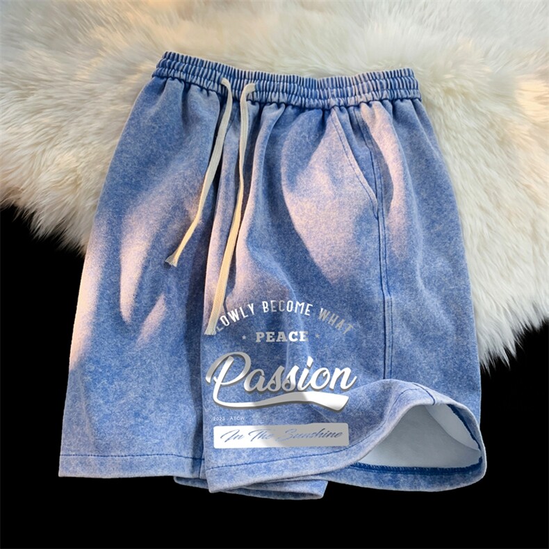 水洗做旧短裤XZ301B-JB6003-P40，男装休闲裤，星座301B