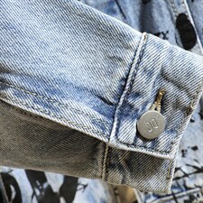 JK823-p90-限价128现货砖墙牛仔夹克肥仔量足破洞印花大码,男装夹克,星座103A