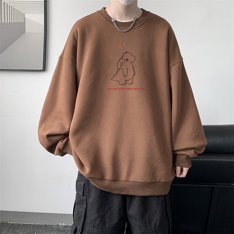圆领卫衣男大码加厚加绒长袖t恤男S6140-P28加绒款-P33,男装卫衣,电商A040