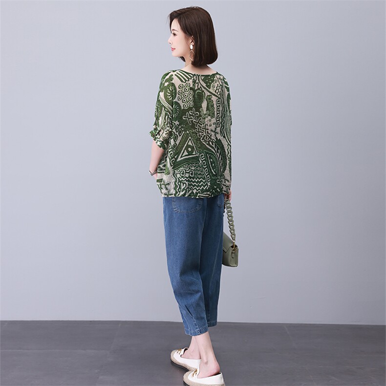 时尚休闲印花系绳套装宽松显瘦百搭两件套,女装套装/套裙,叶笙衣