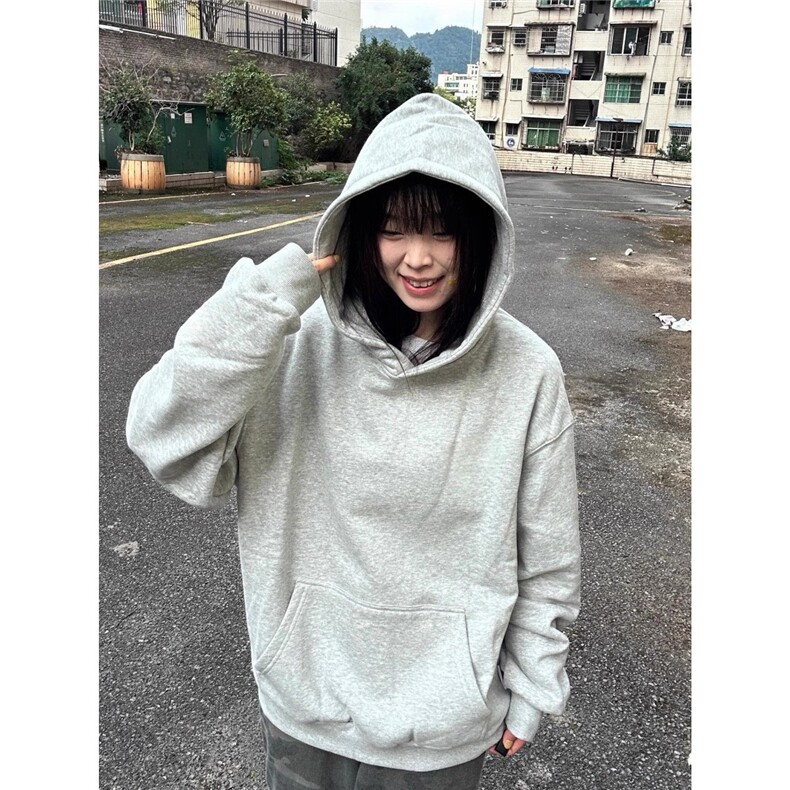 重磅连帽卫衣男款春秋美式cleanfit潮牌百搭套头情侣外套WYB5,女装短外套,星座516A