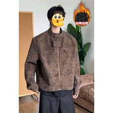 棉衣款JM-PU03#黑灰色棕色M-3XL，男装棉衣，星座1210-1