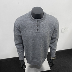 人台假模重磅秋季加厚圆领亨利领百搭休闲针织毛衣M612505TP48，男装针织衫/毛衣，电商A247