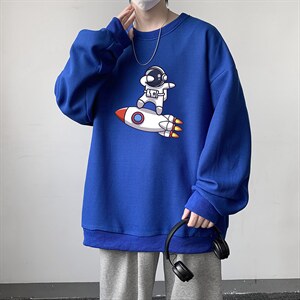 华夫格卫衣圆领卫衣男大码长袖t恤男外套 HW76158-P30加绒款-P40图片