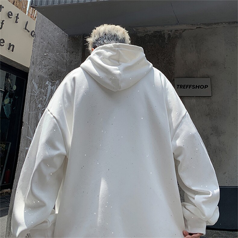 抖音得物高品质重磅全棉二开支持退换360克满天星连帽卫衣CM10,男装卫衣,电商A486