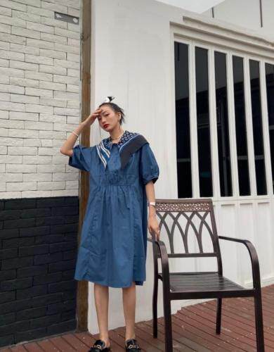 方巾连衣裙，女装连衣裙，洣琳萱