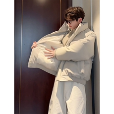 直播现货原版高品质冬季美式帆布皮棉服立体纹理加厚棉衣外套，男装棉衣，电商A486-1