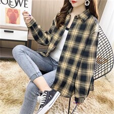 2022秋季新款时尚百搭大方气质潮流时髦个性格子衬衫，女装衬衫，L·H·X