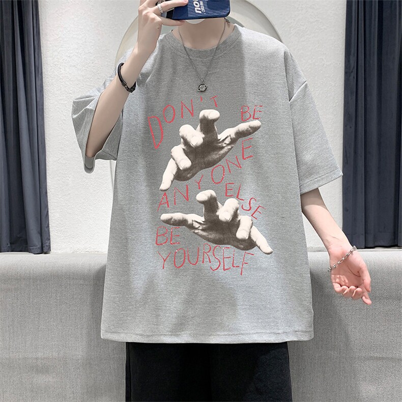 华夫格t恤男短袖男大码五分袖HT73452-P22,男装T恤,电商A040