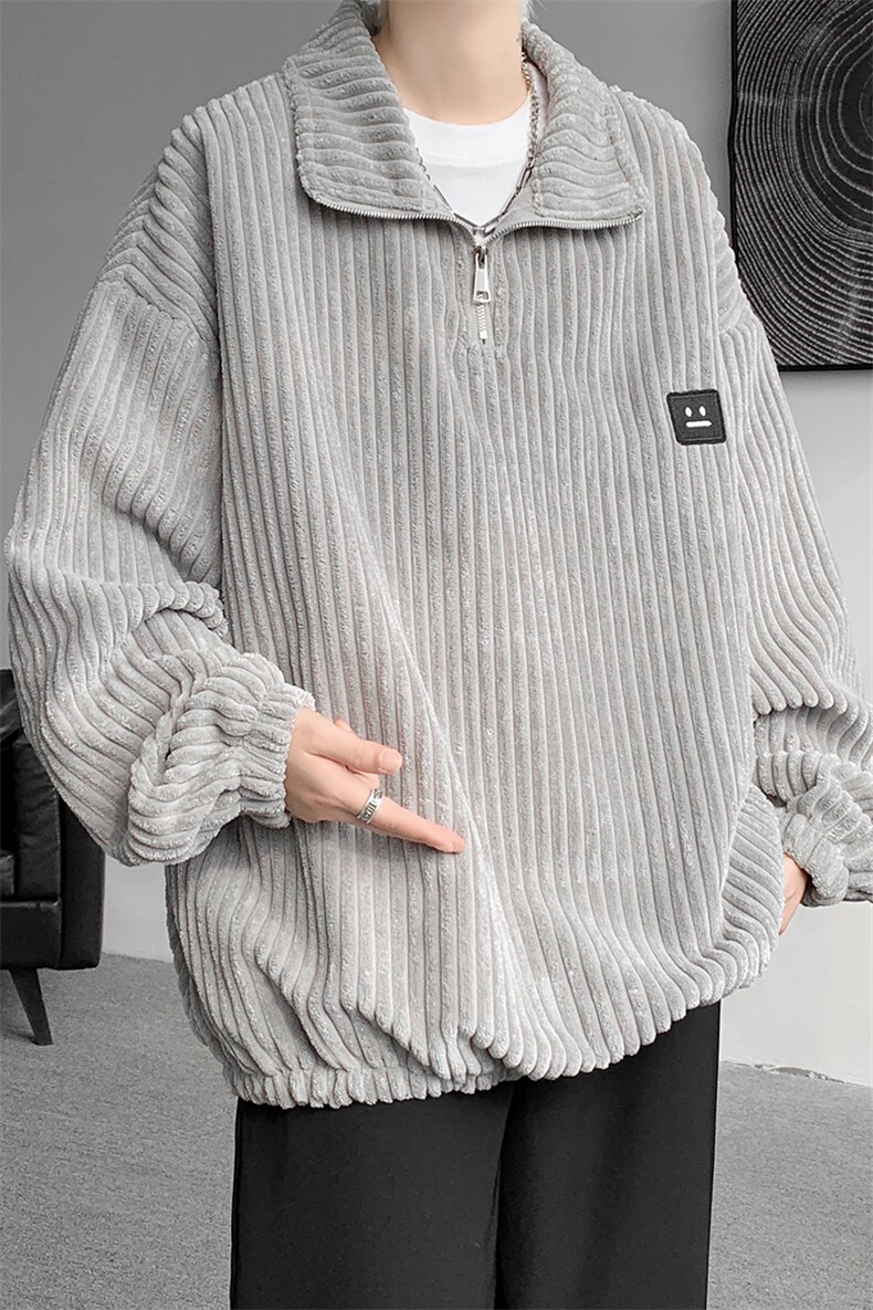 仓库大货DSA059-WY7870-p48控68立领半拉链大码百搭绒感卫衣,男装卫衣,电商A059