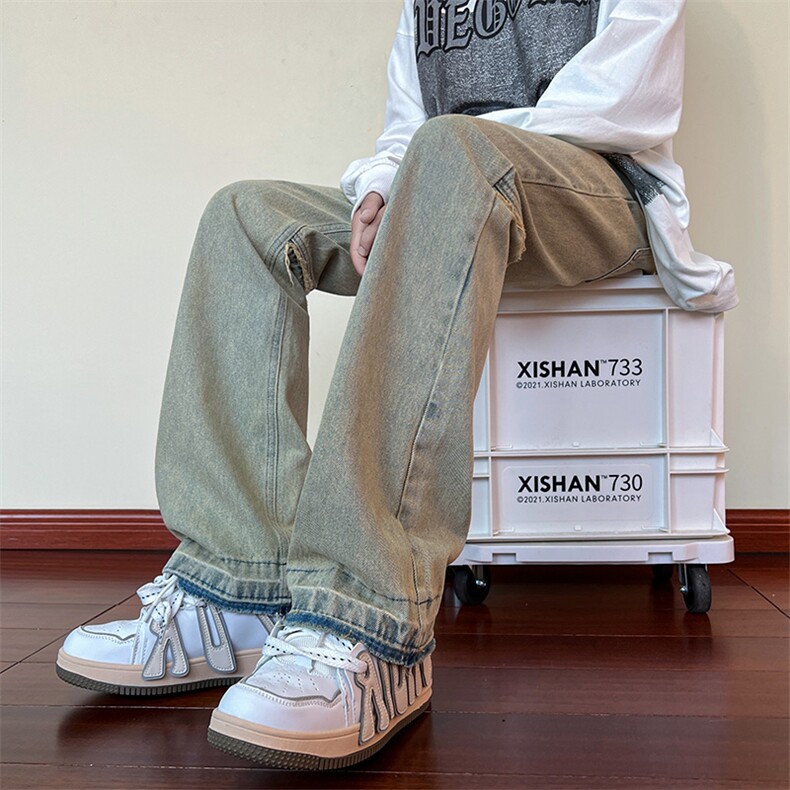 B2212022秋冬美式ins高街小众纯色百搭牛仔裤LK22079-P60控78,男装牛仔裤,电商B221