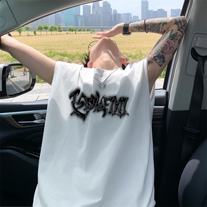 量大优 得物抖音高品质重磅230克美式印花无袖t恤背心WB568 特P18图片