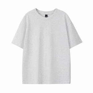 支持单件包装抖音得物二开210克宽松落肩纯棉光版纯色短袖T恤9.5图片