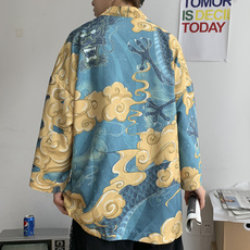 仙鹤港风日系潮外套防晒服和服开衫薄款半袖道袍防晒衣F12/P40，男装风衣，钱塘713