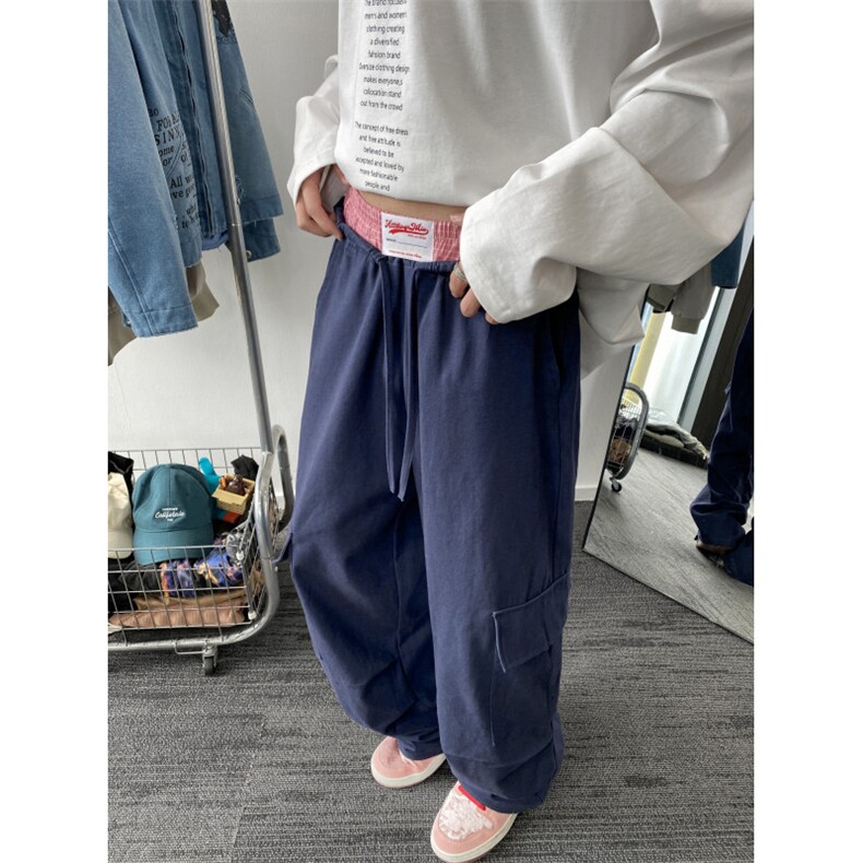 抖音品质秋季新款潮流美式拼接宽松休闲裤B315-K24355-特p40-控78图片