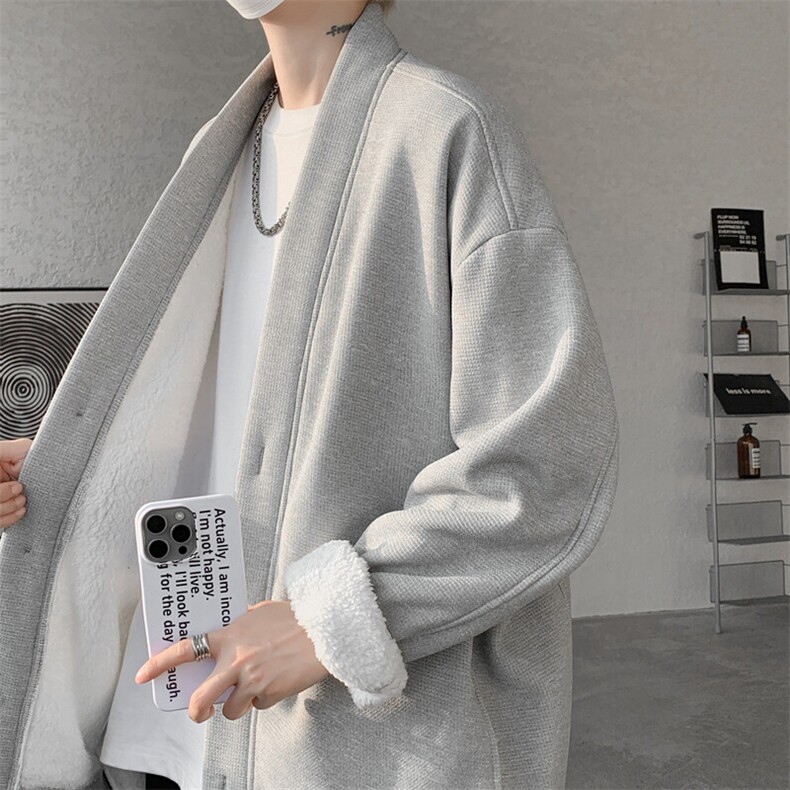 M~8XL大码重磅开衫卫衣秋冬加绒加厚保暖V领外套KS2101/P60加绒80,男装卫衣,电商B238