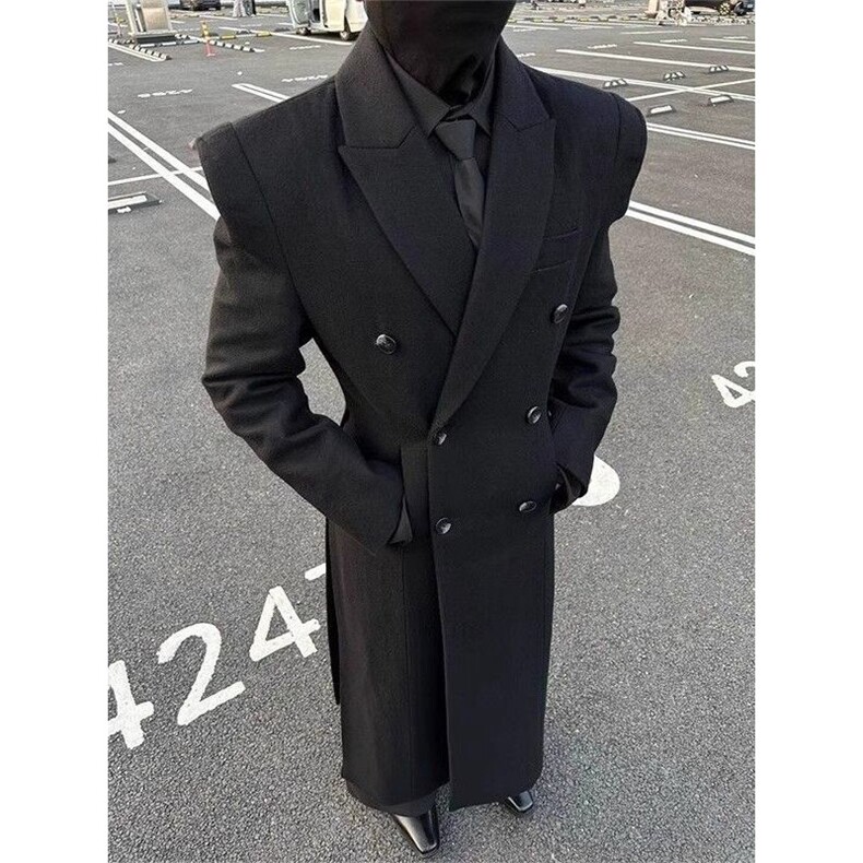 网图毛呢大衣收腰大衣男冬季英伦风呢子外套310A-F806-P110，男装毛呢大衣，四季星座310A