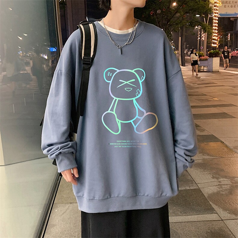 S6139-P28加绒款-P33秋季圆领卫衣男大码韩版宽松长袖外套,男装卫衣,电商A040
