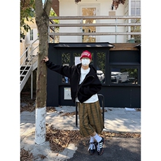 美式复古cleanfit解构廓形连帽卫衣男女宽松开衫短款外套，女装短外套，星座1210-1