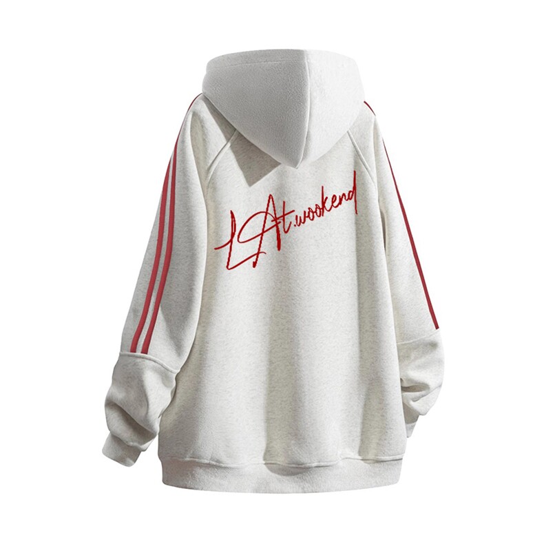 抖音得物高品质480克全棉美式加绒加厚宽松织带连帽印花卫衣A2306，男装卫衣，电商A443