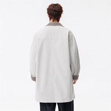 潮流宽松老钱风千鸟格撞色风衣A161-MT-2600-P92，男装风衣，电商A161