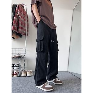 港风 大码宽松休闲裤长裤工装裤直筒裤A014-DY25018-P50控68图片