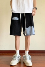 8XL-M特大码短裤男夏季新款大码vibe破洞拼接高街短裤DK1518P50，男装休闲裤，电商D206-1