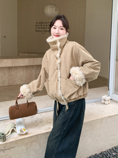 25冬季新款韩版立领牛仔工装派克服2B138-805-P220K330，女装短外套，2B138