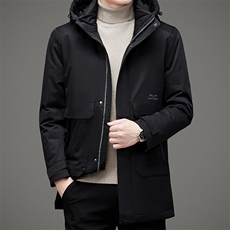 羽绒服男装中长款2023年冬新款连帽休闲百搭外套SNNYR873302-P300，男装羽绒服，电商B212（原钱塘6029）