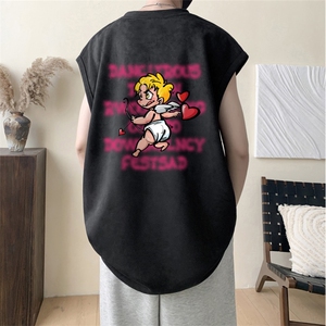 2025新款重磅高品质麂皮绒无袖坎肩背心 丘比特印花JB4157-特P19图片