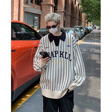 B379P57秋冬毛衣打底衫线衣翻领男装上衣宽松日系港风，男装针织衫/毛衣，星座512-6