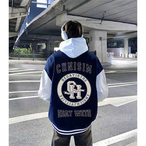 抖音得物高品质全棉 380克潮立领棒球服开衫印花卫衣外套 ACM1203图片