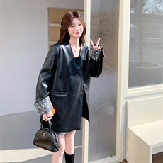 新品大货好数据蛋白皮衣套装6832-P205控328，女装套装/套裙，2C196