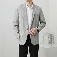 休闲西服外套男生春秋季韩版潮流商务百搭痞帅小西装外套7411P60，男装西服，星座410-2