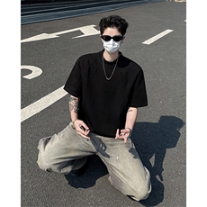 t恤男款夏季短袖cleanfit美式复古五分袖T0257-P36，男装T恤，星座308B-1