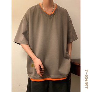 夏季短袖港风暖光休闲宽松潮牌百搭短袖T恤男TC3138RK01-P30控50图片
