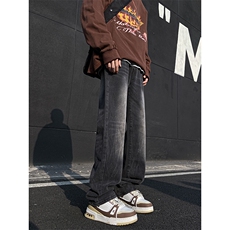 美式高街vibe重工艺做旧水洗hiphop直筒牛仔裤货号K2323P55，男装牛仔裤，电商A063