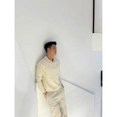 松弛自洽‘老钱风格调混纺极简百搭POLO针织衫长袖H58020/P70，男装针织衫/毛衣，电商A243