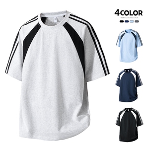 美式运动球服短袖男夏季潮牌重磅纯棉宽松休闲凉感t恤HH5713-P25图片