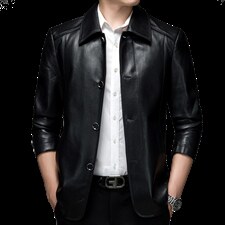 BH901钱塘2020-2中年男士冬季厚款加绒休闲百搭皮衣夹克P195，男装皮衣，钱塘207-2