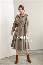 现货风衣裙，女装风衣，OMY 瓯蔓意