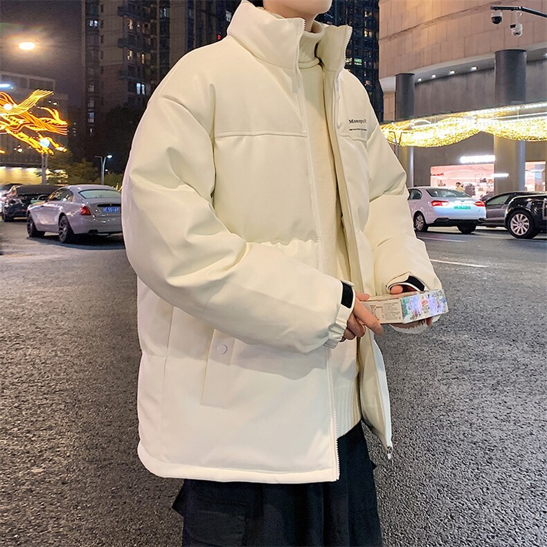 港风潮牌新款亮皮防水立领棉服潮流保暖棉衣M083S-P100控139,男装棉衣,星座717