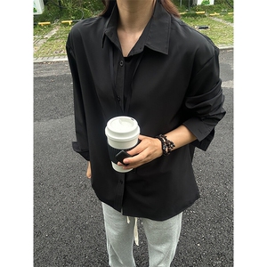 四季薄款冰丝长袖衬衫男简约纯色垂感休闲长袖痞帅衬衣CS031-P28图片