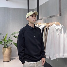 卫衣男春秋季2025新款宽松潮牌翻领衣服男款纯色百搭秋装运动上衣，男装卫衣，星座506A
