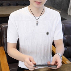 7970-P55夏季休闲时尚短袖毛衣男打底衫欧货T恤潮牌针织衫，男装T恤，电商D310B-1